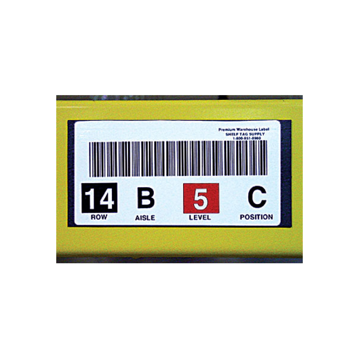 Custom printed, magnetic bar code label on rack 