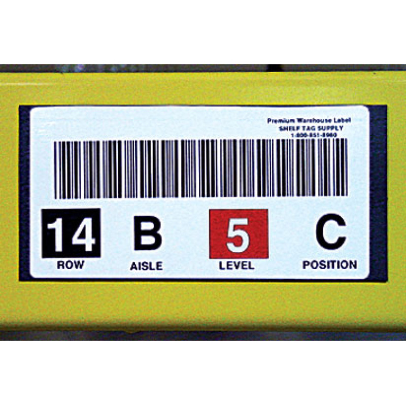 Custom printed, magnetic bar code label on rack Custom printed, magnetic bar code label on rack